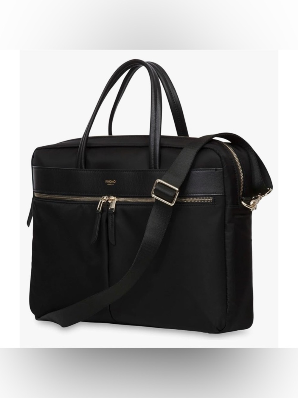 Knomo Womens Hanover 14 inch Laptop Briefcase Shoulder Work Bag in Black